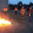 fire extinguisher practice: New member training in use of abc extinguishers. 